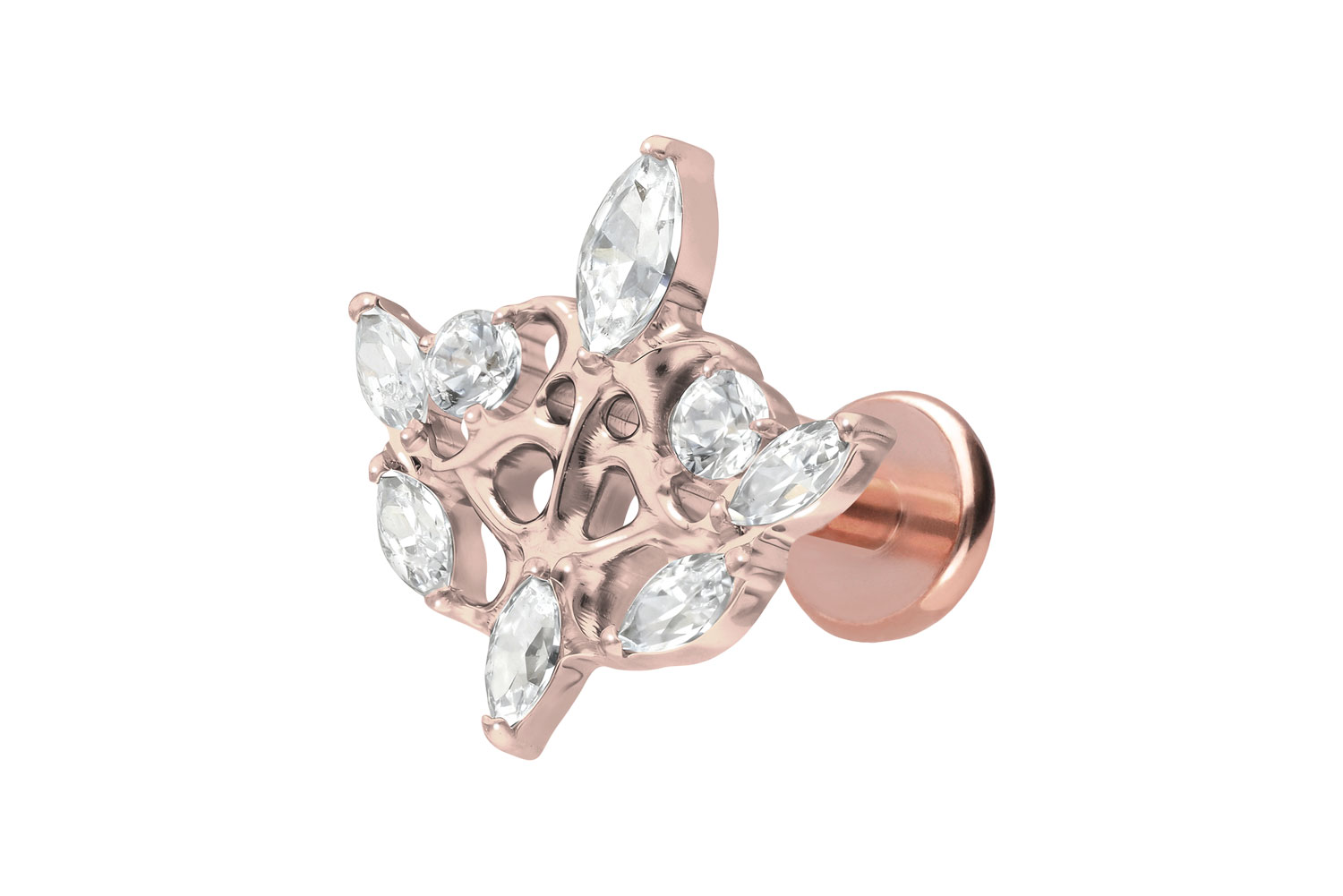 Titan Labret Piercing mit Push Fit GOTISCHES DESIGN